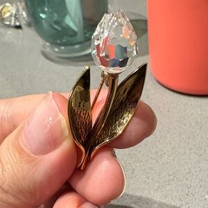 Vintage 1990s Swarovski Crystal Memories Tulip Brooch